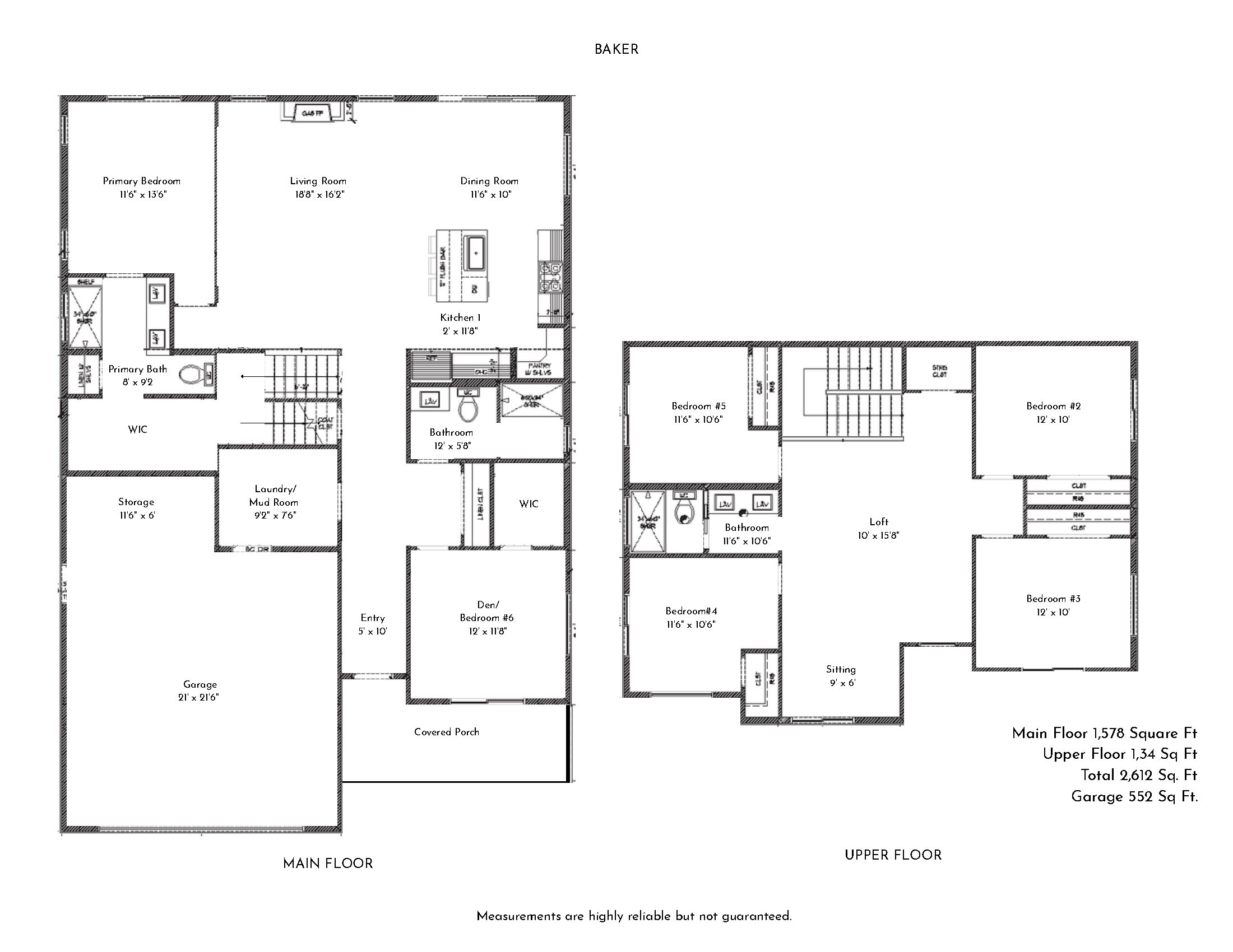 The Baker floor plan at The Ridge, Blaine WA